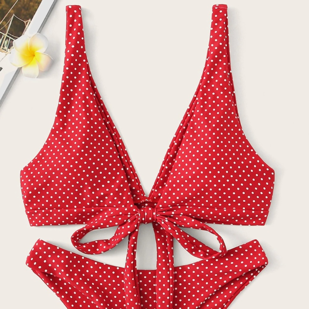 Red Polka Dot Bikini Set